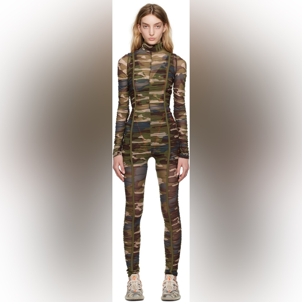 ADIDAS x IVY PARK 💚 Green & Brown Ruched Jumpsuit
